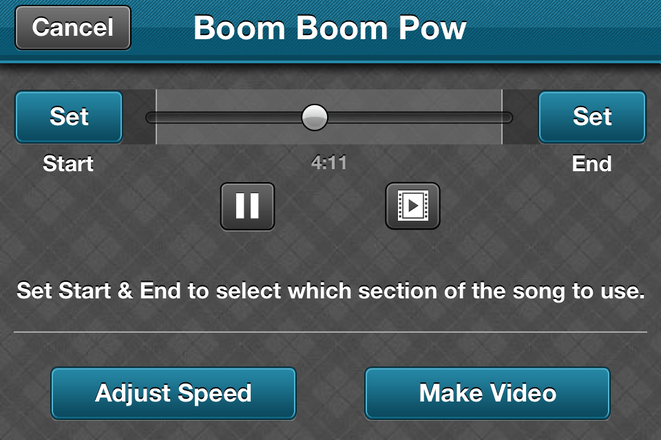 Video Star App - Song Section