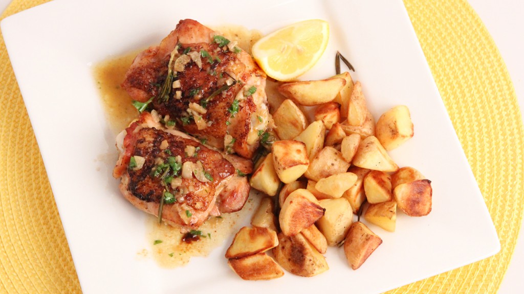 Lemon Roasted Chicken Thighs by Laura Vitale