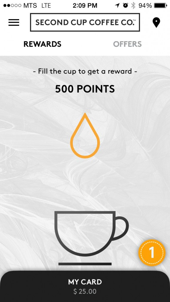 SecondCup Rewards App 1